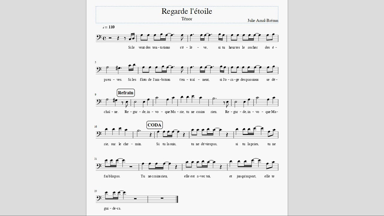 J A B Regarde L Etoile Tenor Melodie Youtube