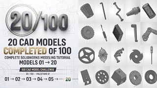SolidWorks CAD Model Practice 01–20 | SolidWorks exercise | Solidworks Problems