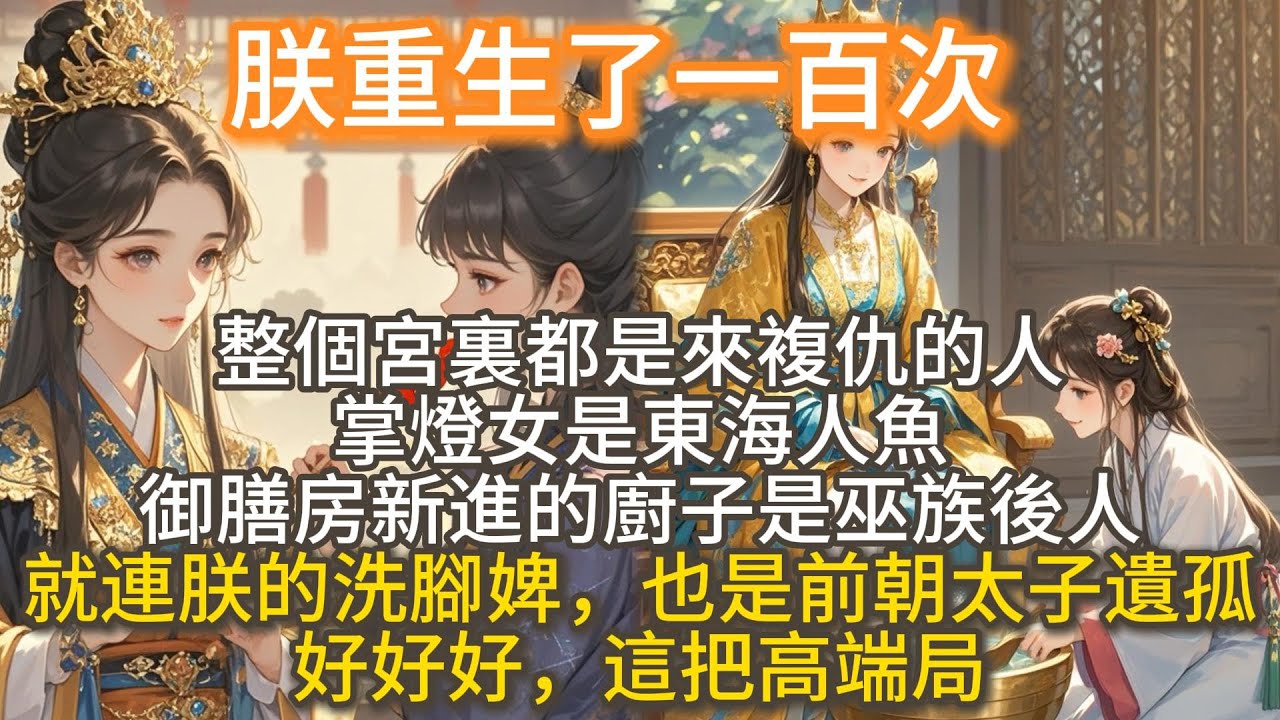 完結無厘頭沙雕搞笑文：朕重生了一百次。 整個宮裏都是來複仇的人。 掌燈女是東海人魚。 御膳房新進的廚子是巫族後人。就連朕新換的洗腳婢，也是前朝太子遺孤。 好好好，這把高端局。