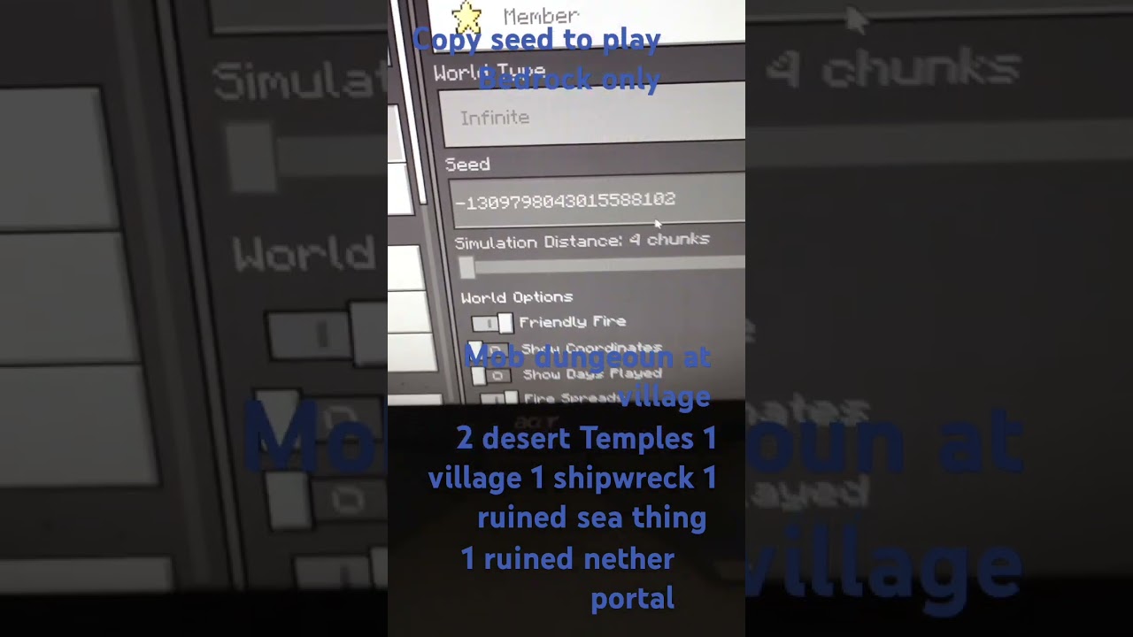insanely rare Minecraft seed for bedrock has 8 structures near spawn
