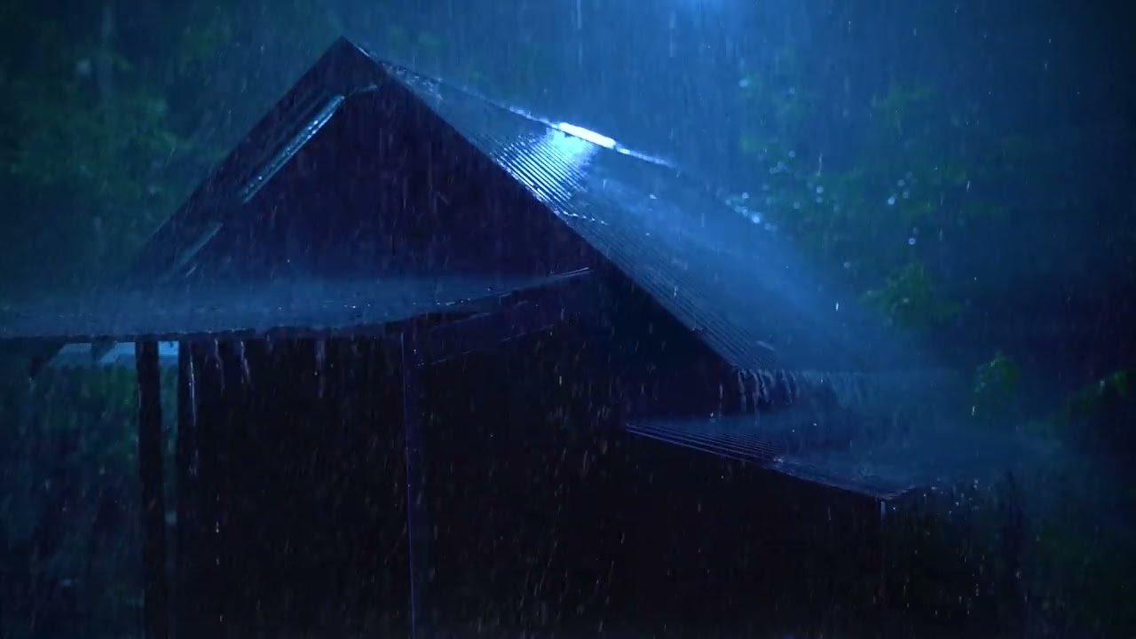 (No Ads) The Sound of Heavy Rain and Thunder Helps You Relax and Sleep Soundly|Sound of a Metal Roof
