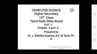 class 12, unit1, chapter 4, part 2, computer science, Tamil Nadu state board, story of the day