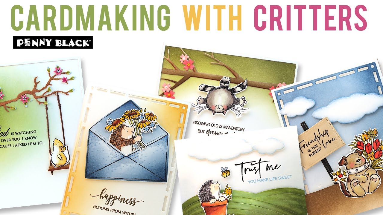 Coloring and Cardmaking with Penny Black Critters and Arteza Everblend Markers