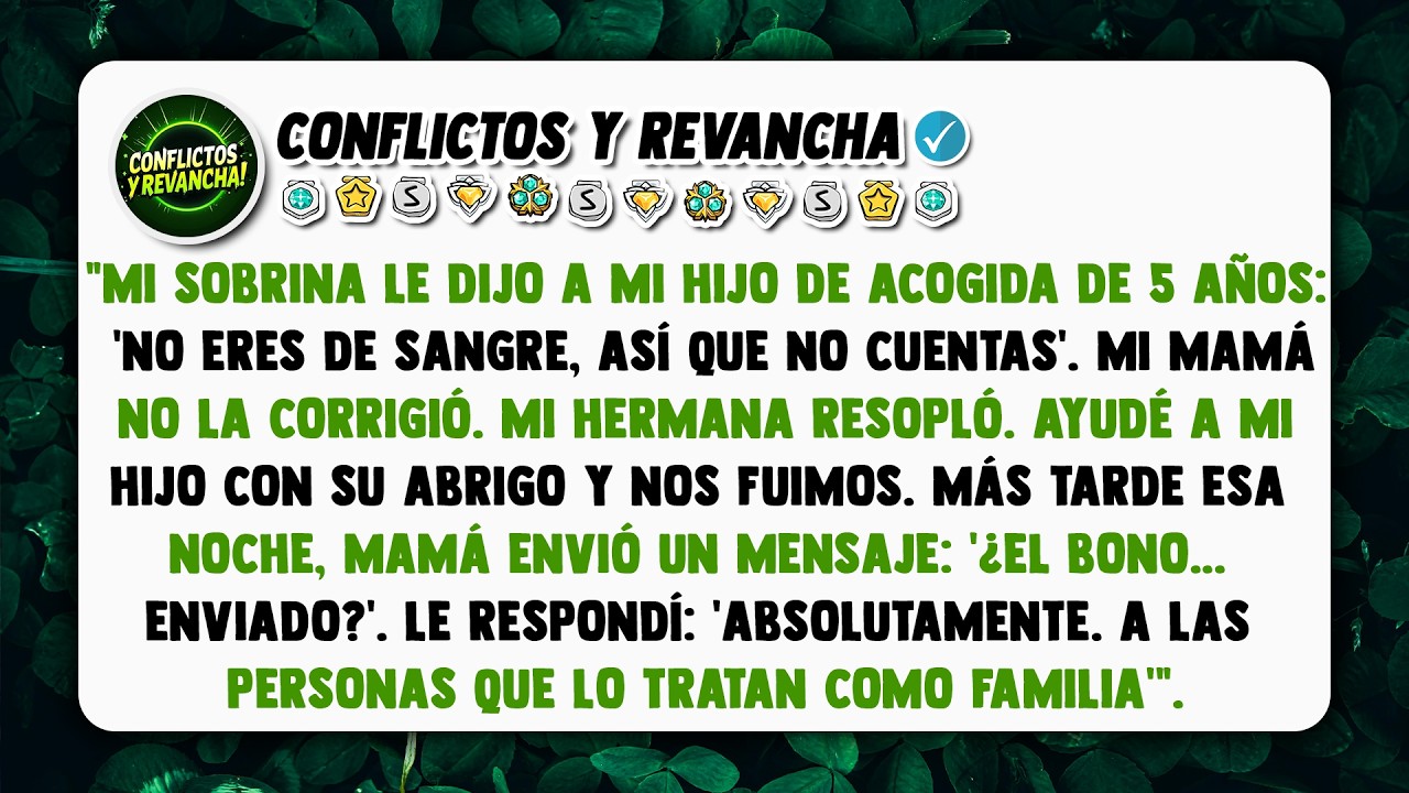 Mi sobrina le dijo a mi hijo de acogida de 5 años: 'No eres de sangre, así que no cuentas'.
