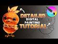 Detailed Digital Painting Tutorial in Krita | Cute Fire Chick Step-by-Step