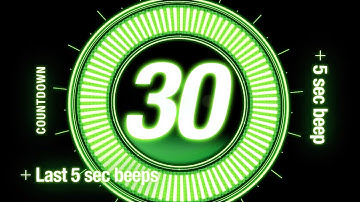 30 seconds Countdown Timer / with Beep at Last 5 sec 🟢