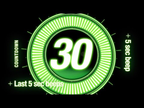 30 seconds Countdown Timer / with Beep at Last 5 sec 🟢