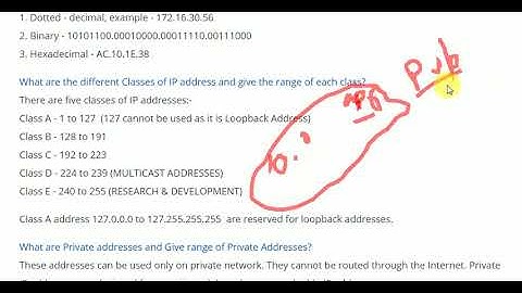 ccna interview questions and answers( IP ADDRESS and TYPES )