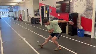 Lateral diagonal crouch walk