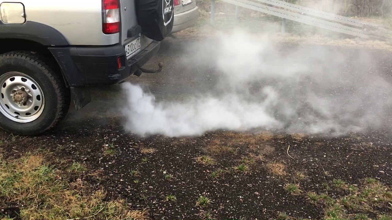 УАЗ Патриот, тосол в глушителе, когда прогорела прокладка головки блока ...