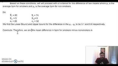 How Do I Draw My Conclusion for my 2 Sample t-Interval?