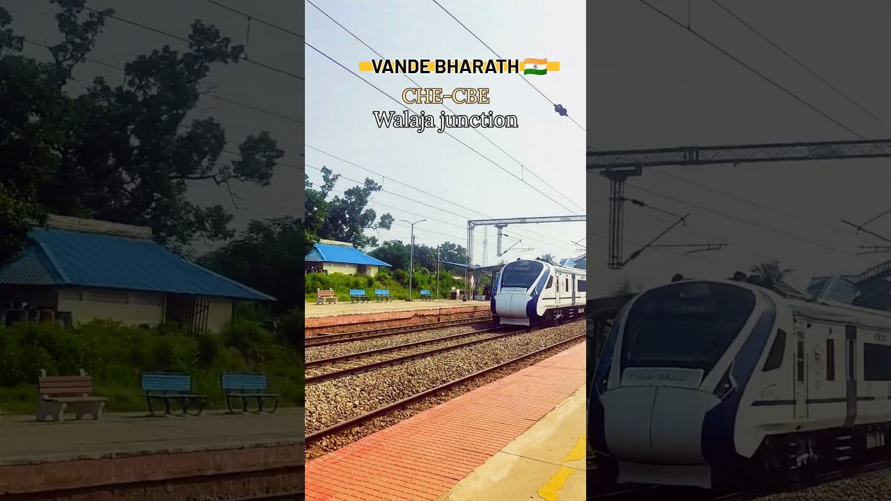 🇮🇳Vande bharath 🚂🚃🇮🇳#vandebharatexpress#vandebharat #chennai#coimbatore#trainvideo #train#walajapet