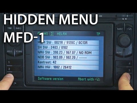 How to enter hidden service menu in MFD 1 (DX VW Passat Golf Škoda Seat Ford GPS navi)