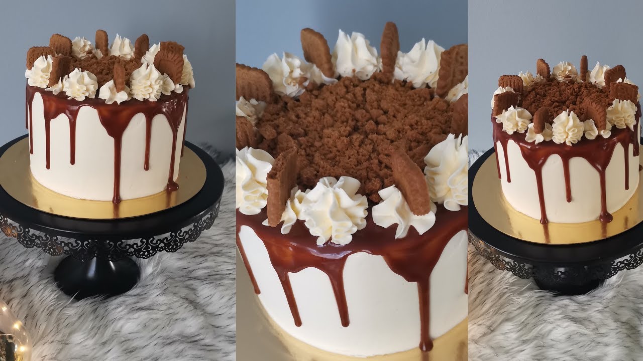 Layer cake Spéculoos😍لاير كيك اللوتس بمذاق رائع و تزيين مبسط