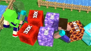 Minecraft 2048. Noob VS Noob. Cubes 2048.io Game