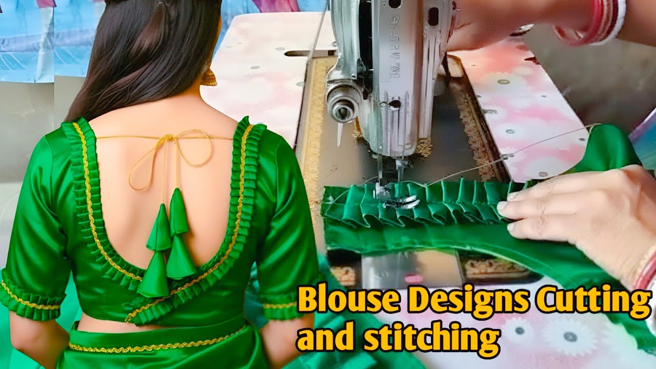 Model Blouse Design !! Cutting and stitching !! Back Side Blouse Designs !! 
