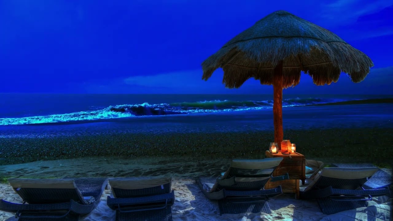 Gentle Ocean Waves w/ Steel Drum Live Band Playing Nearby | Ocean Waves Sound Lofi Music For Sleep