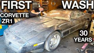 картинка: Первая мойка за 30 лет! Отвратительный Corvette ZR1 Barn Find: потрясающая реставрация деталей