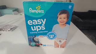 Unboxing Pampers Easy Ups For Boys (4-5T) with Thomas & Friends Designs!