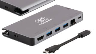 8 in 1 USB Hub Type C Adapter 4K HDMI 3X USB 3.0 RJ45 Ethernet Power Delivery PD Micro SD/ SD Port