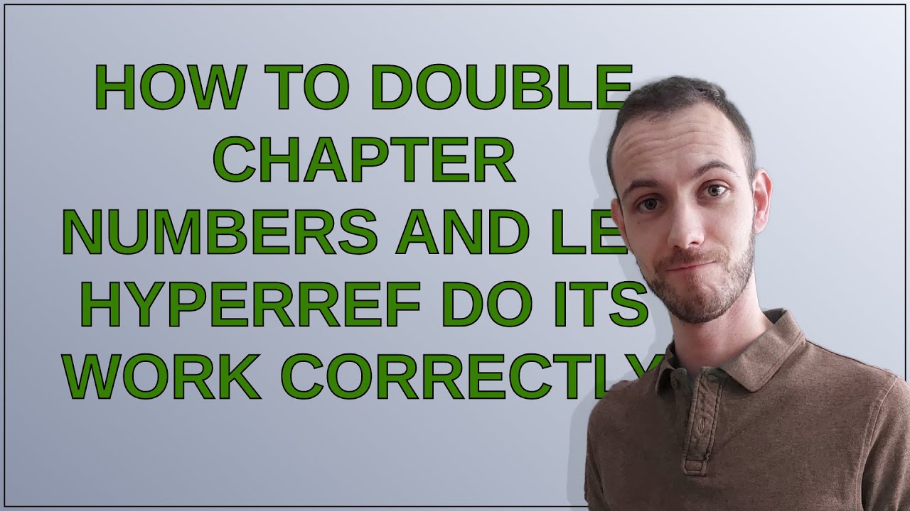Tex: How to double chapter numbers and let hyperref do its work ...