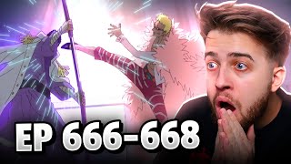 ADMIRAL FUJITORA VS DOFLAMINGO!! One Piece Episode 666, 667, & 668 Reaction