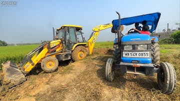 New Jcb 3dx Backhoe Loader Machine Loading Mud In Sonalika 42 Di Rx Tractor | Jcb Tractor |Jcb Video