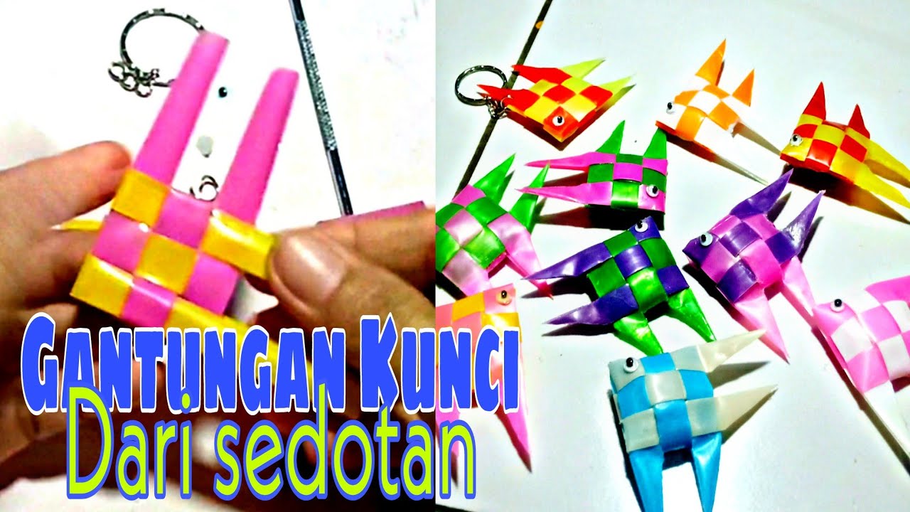 Gantungan kunci dari sedotan ll DIY ll rumah adin