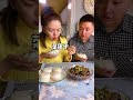 Funny husband end wife eating food