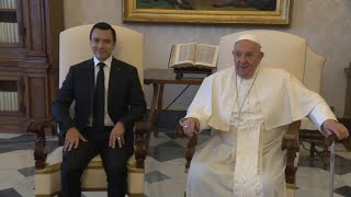 El papa recibe al presidente de Ecuador en el Vaticano | AFP