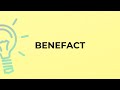 What is the meaning of the word BENEFACT?