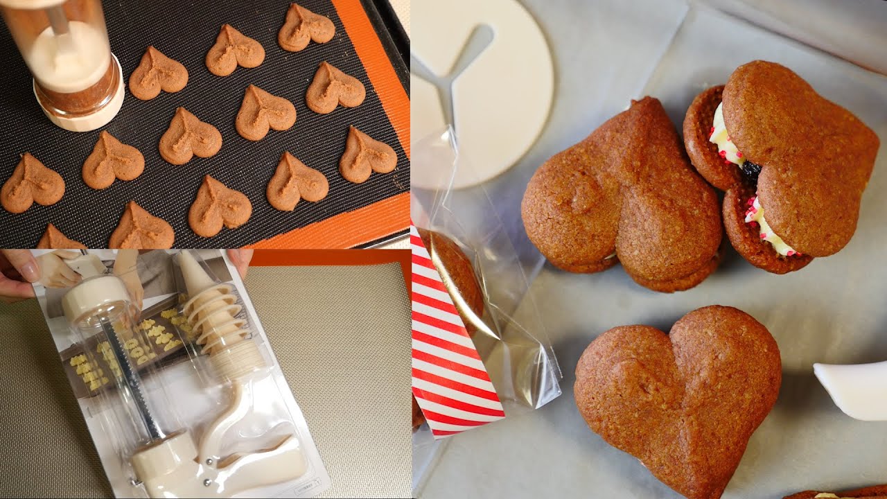 ダイソーベーキングガンで大量チョコクリームサンドクッキー 速攻ラムレーズンレシピつき   Chocolatecream Sandwich Cookies with a Daiso Baking Gun | MosoGourmet 妄想グルメ