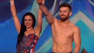 Britain's Got Talent 2015 S09E01 Billy and Emily's Daredevil Rollerskatting Siblings Full Video
