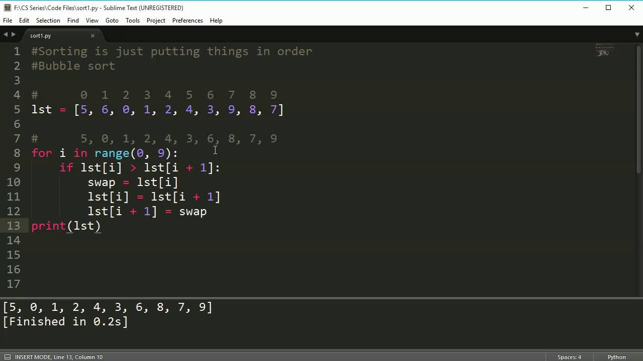 Python Program for Bubble Sort - Studytonight