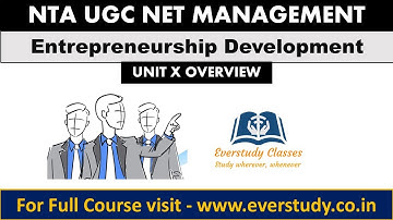 UGC Net Management | Unit X Overview | Entrepreneurship Development