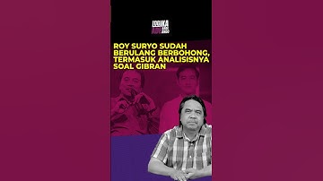 MENUDUH GIBRAN SEBAGAI FUFUFAFA TANPA BUKTI ADALAH KEBOHONGAN ONLINE | Logika Ade Armando