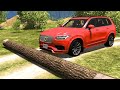 Cars vs Fallen Tree – BeamNG.Drive