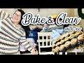 BAKE &amp; CLEAN WITH ME | Extreme Laundry Day | Pumpkin Cheesecake Muffins