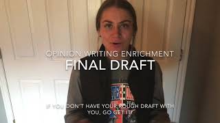 Opinion Writing Enrichment - Final Draft Set Up