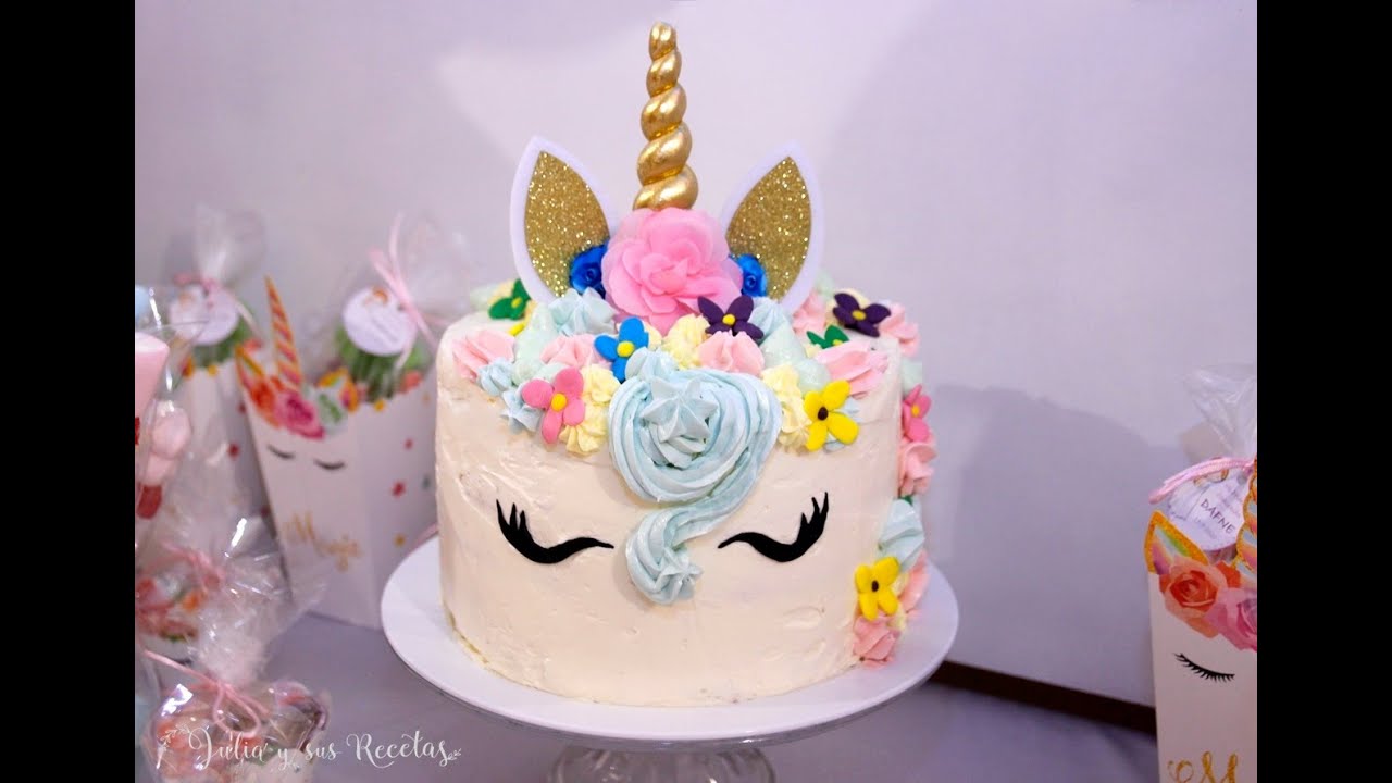 Tarta Unicornio Con Interior De Arco Iris Youtube