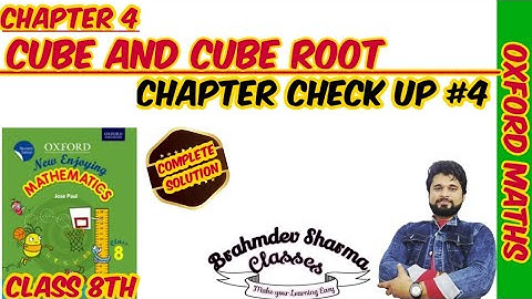 class 8 Oxford math solution। chapter check up 4 | cube and cube root |@BrahmdevSharmaClasses