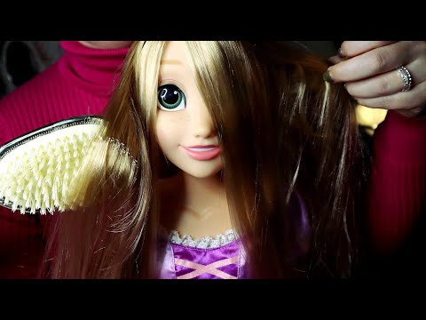 ASMR with Big Rapunzel Doll 🎀 Cozy Hair Brushing ✨ Fabric Scratching