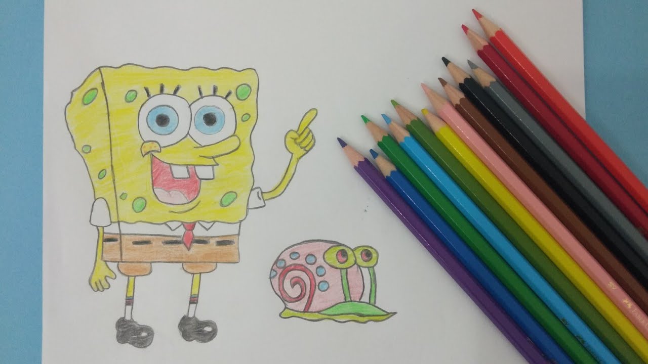 #spongebob#easydrawing#drawرسم سبونج بوب بطريقة سهلة كالمحترفين 🌻