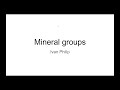 Mineral Groups and Solid Solutions in Crystallography