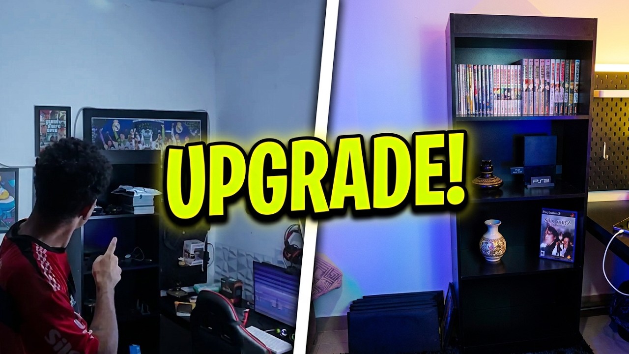🔥 Transformei Meu Quarto Gamer! Nova Estante e Cabeceira Ficaram Incríveis