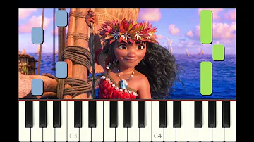 piano tutorial "WE KNOW THE WAY" from Moana, Disney, 2016, with free sheet music