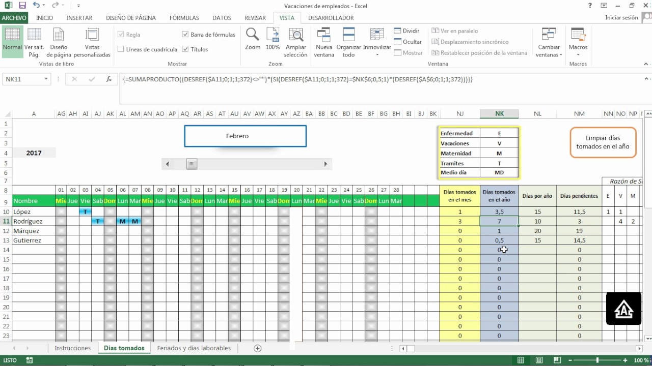 Planilla de empleados en excel