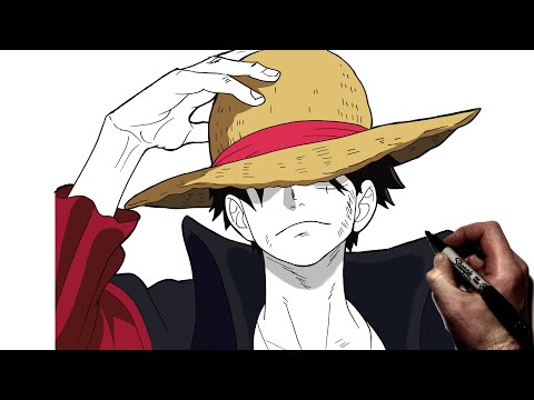 One-piece Luffy realistic drawing by Subaru_sama