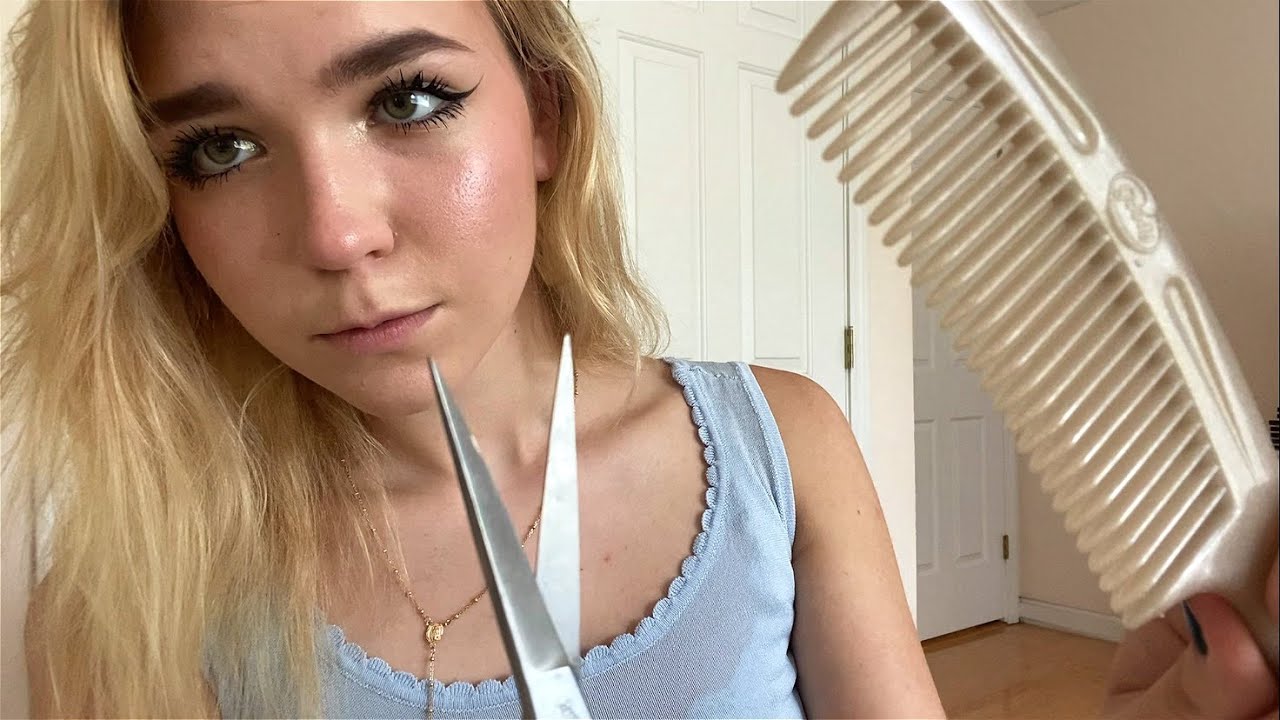 Asmr Chopping All Of Your Hair Off Haircut Roleplay Scissors Brushing Personal Attention