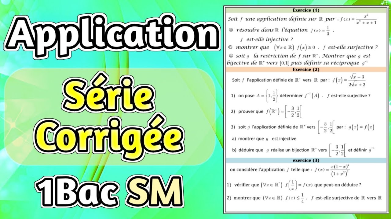 Série d'exercices sur les Applications 1Bac SM !!